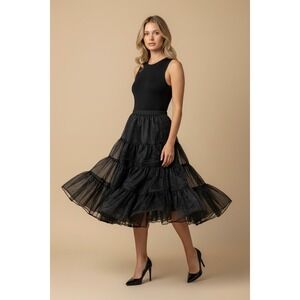 Forever Fifties Black Size S/M Tiered Tulle Petticoat Skirt Skirts Vintage Style